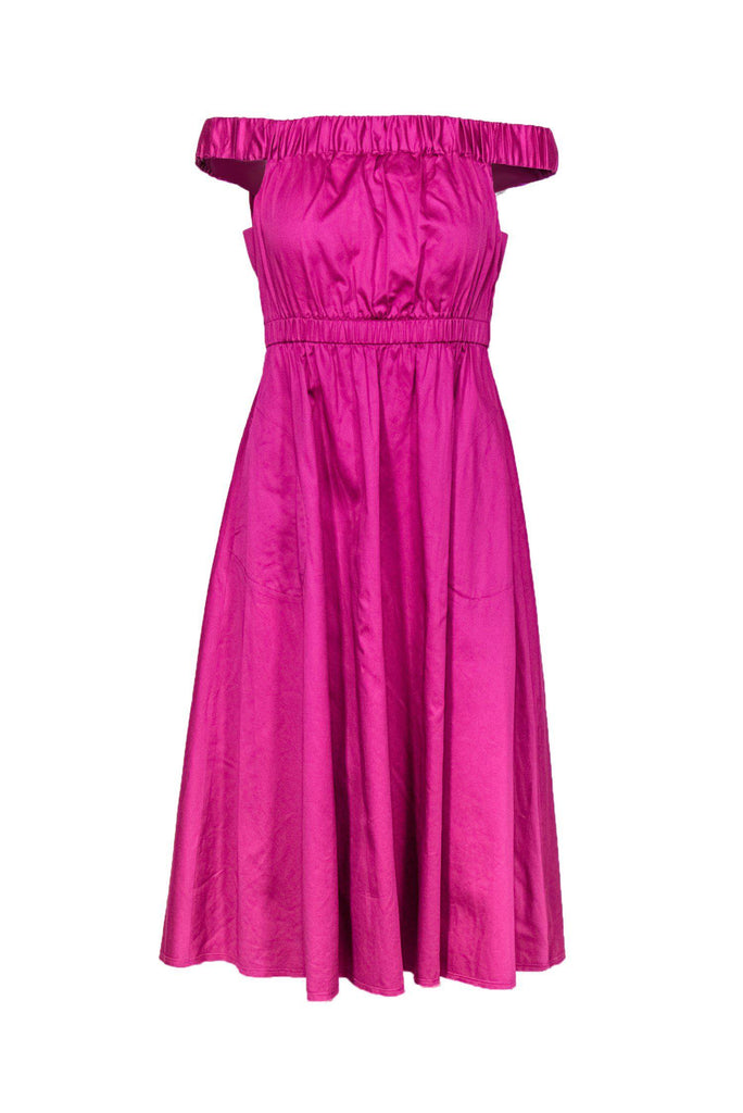 green emerald velvet dress Buy Magenta Solid Cotton Fit And Flare One Piece Dress Online in USA at  $14.00 main image 0