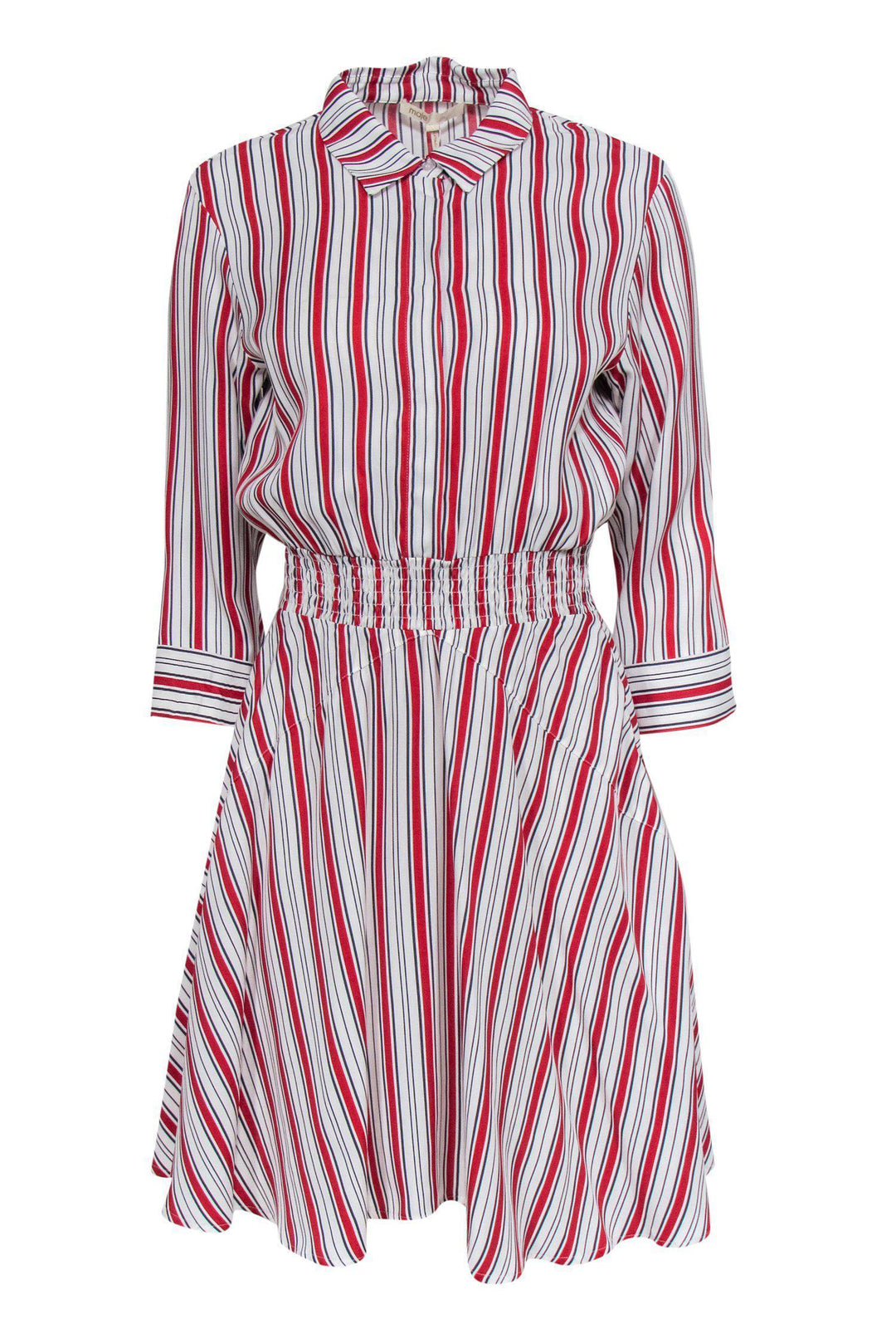 red and white striped long sleeve dress Maje