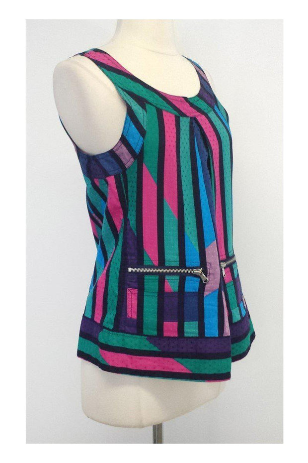 Current Boutique-Marc by Marc Jacobs - Multicolor Striped Cotton Blend Top Sz 4