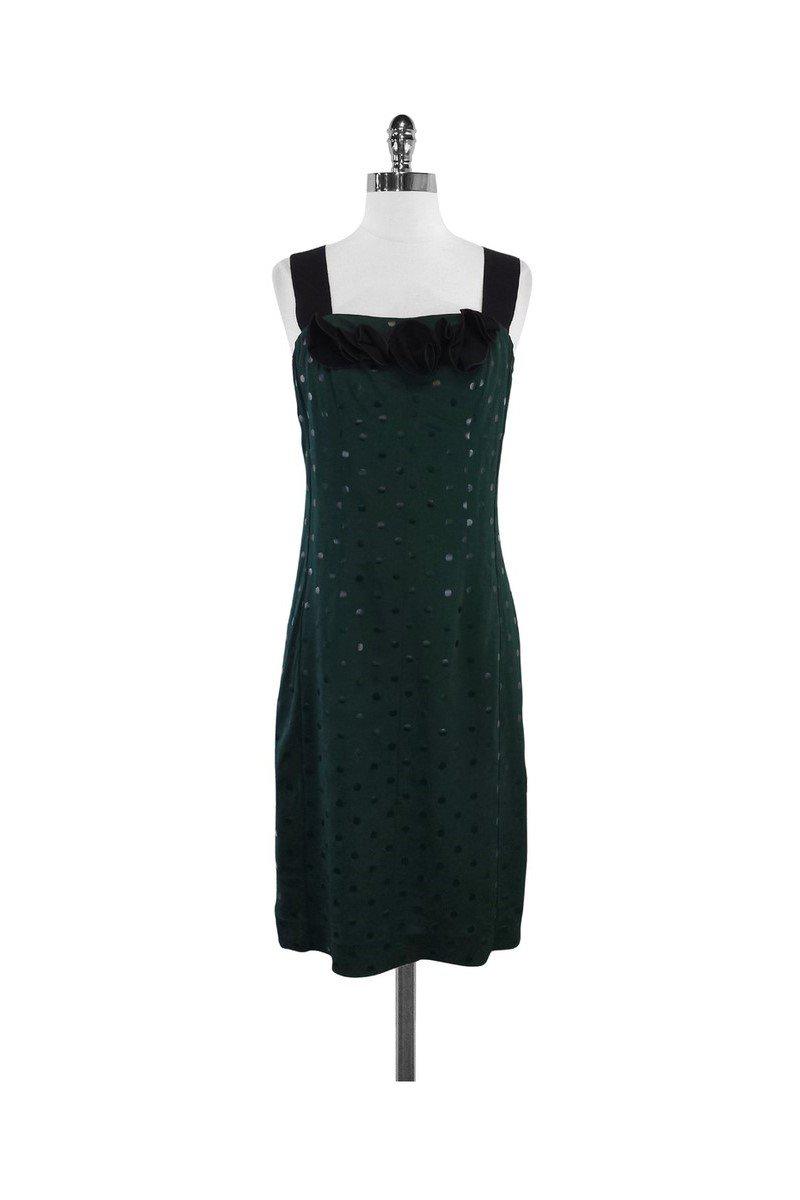Marc Jacobs - Green & Black Polka Dot Silk Sleeveless Dress Sz 2 Marc Jacobs - Green & Black Polka Dot Silk Sleeveless Dress Sz 2