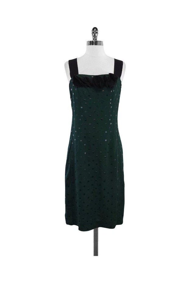 Marc Jacobs - Green & Black Polka Dot Silk Sleeveless Dress Sz 2 Marc Jacobs - Green & Black Polka Dot Silk Sleeveless Dress Sz 2