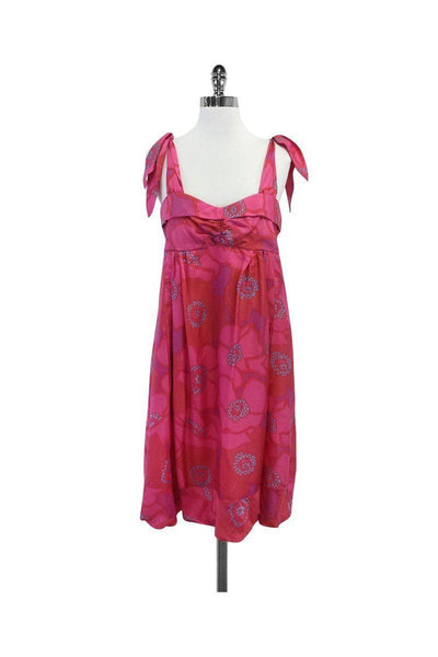 Current Boutique-Marc Jacobs - Pink, Purple & Blue Floral Silk Dress Sz 10