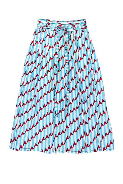 Current Boutique-Marc Jacobs - Geometric Print Cotton Wrap Midi Skirt Sz 0