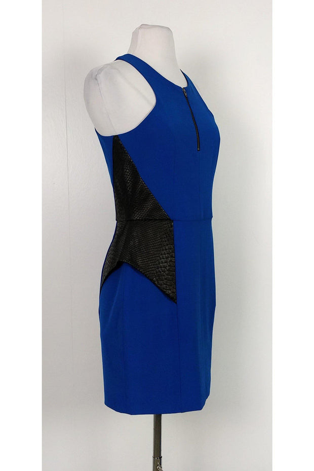 Mason - Royal Blue & Leather Peplum Dress Sz 4 Mason - Royal Blue & Leather Peplum Dress Sz 4