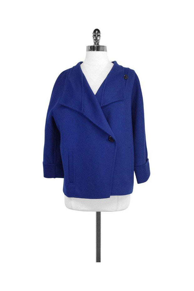 Current Boutique-Max Mara - Royal Blue Wool Blend Jacket Sz 12