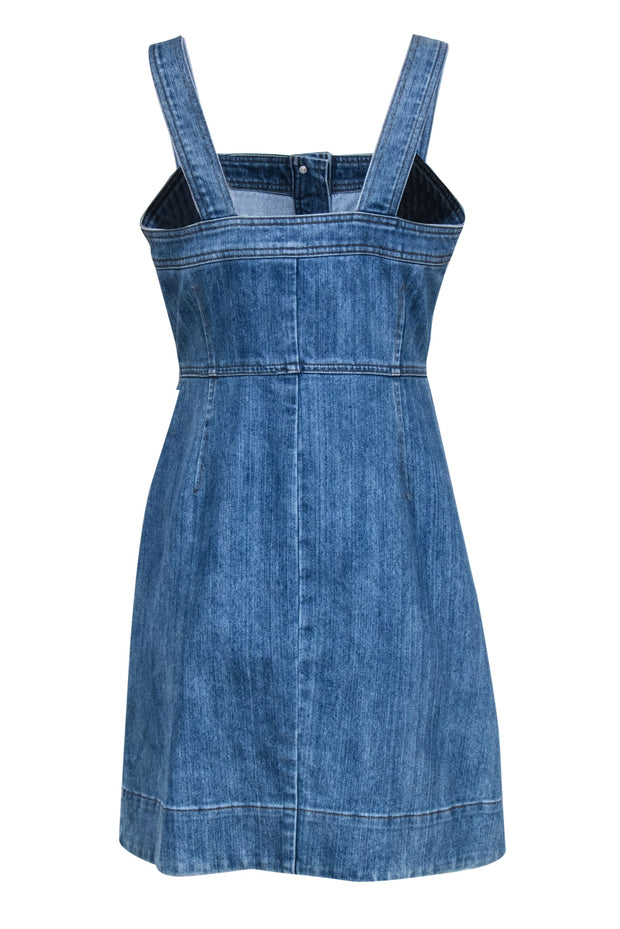 Michael Kors - Medium Wash Sleeveless Button-Up Denim Sheath Dress Sz Michael Kors - Medium Wash Sleeveless Button-Up Denim Sheath Dress Sz