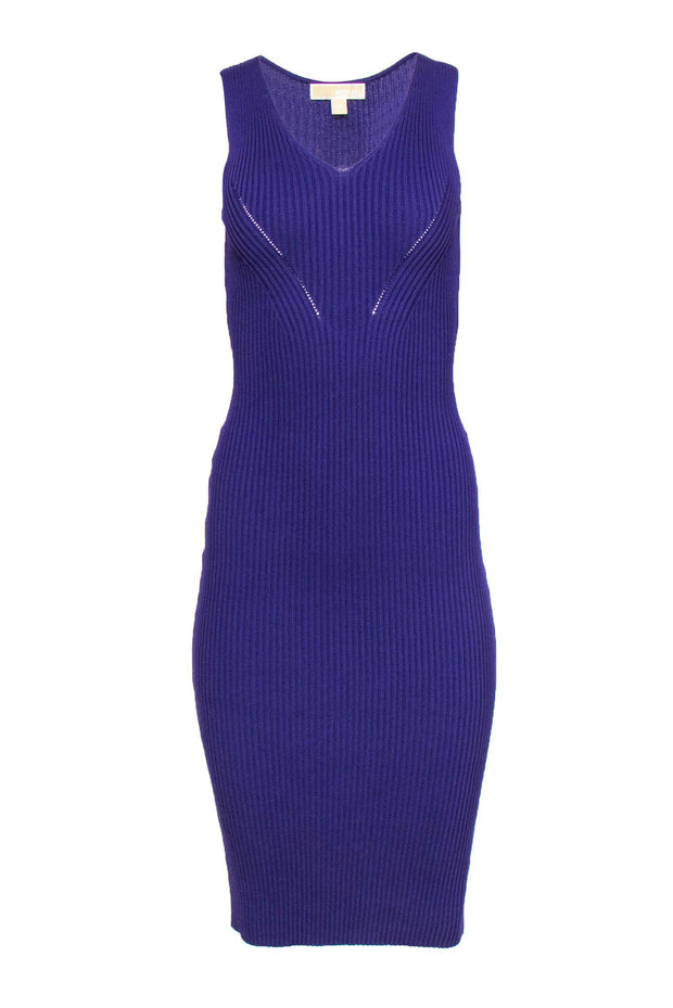 Michael Michael Kors - Purple Ribbed Knit Sleeveless Midi Dress Sz XXS Michael Michael Kors - Purple Ribbed Knit Sleeveless Midi Dress Sz XXS