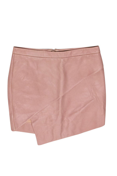 Current Boutique-Michelle Mason - Blush Pink Leather Envelope Miniskirt Sz 0