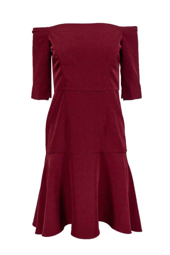 milly off the shoulder dress Milly Off The Shoulder Sheer Knit Midi Dress Medium