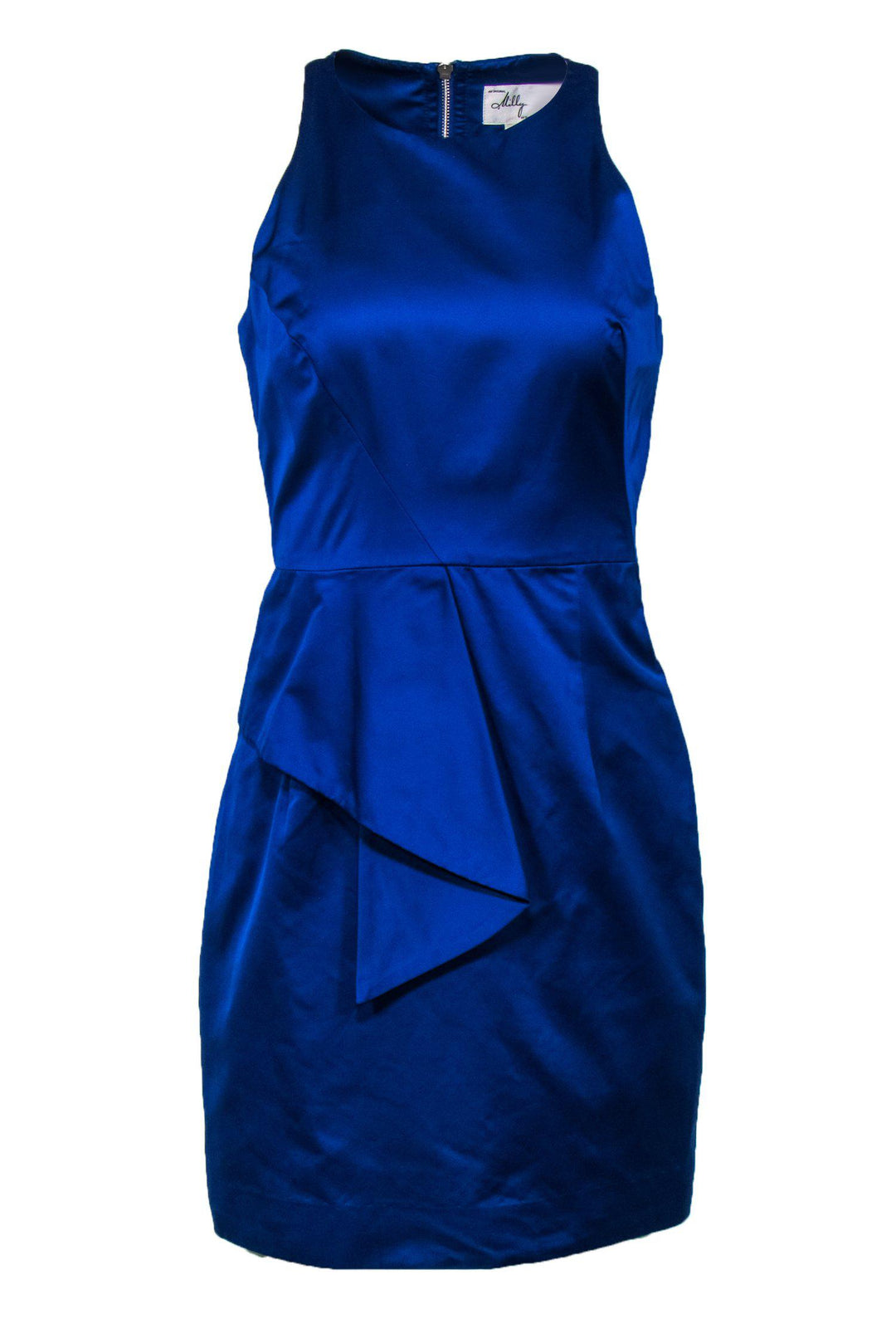 Milly - Royal Blue Sheath Dress w/ Asymmetrical Flounce Sz 6 Milly - Royal Blue Sheath Dress w/ Asymmetrical Flounce Sz 6