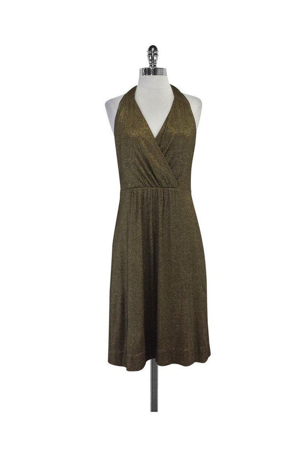 Milly - Gold Metallic Halter Dress Sz M Milly - Gold Metallic Halter Dress Sz M