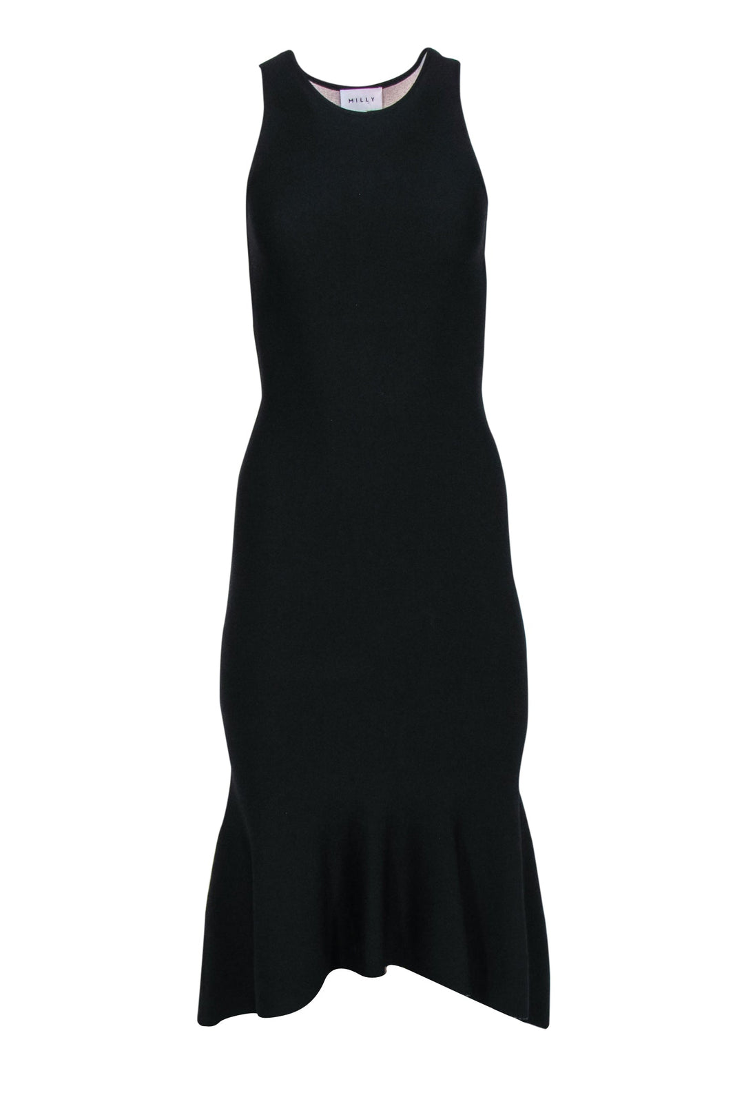 Milly - Black Sleeveless Knit Maxi Dress w/ Flared Hem Sz P Milly - Black Sleeveless Knit Maxi Dress w/ Flared Hem Sz P
