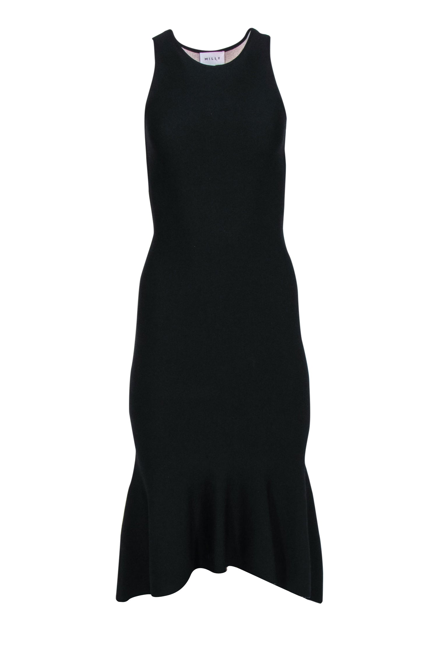 Milly - Black Sleeveless Knit Maxi Dress w/ Flared Hem Sz P
