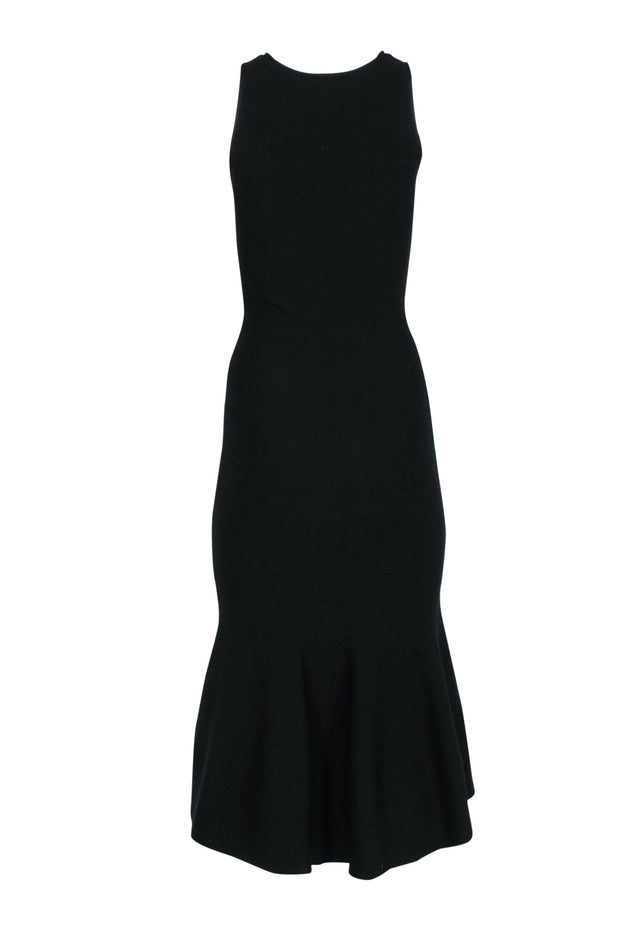 Milly - Black Sleeveless Knit Maxi Dress w/ Flared Hem Sz P | Current Boutique Milly - Black Sleeveless Knit Maxi Dress w/ Flared Hem Sz P | Current Boutique