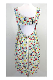Current Boutique-Mischen - Blue, Red & Yellow Square Print Dress Sz 6