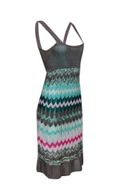 Current Boutique-Missoni - Multicolored Chevron Print Knitted Midi Dress Sz 12
