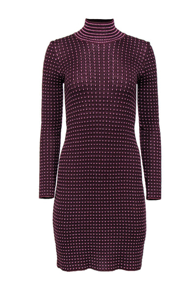 Current Boutique-Missoni - Purple Metallic Knit Mock Neck Dress Sz 6