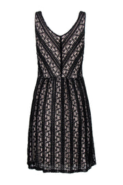 Current Boutique-Moulinette Soeurs - Black Lace & Nude Plunge Cocktail Dress Sz S