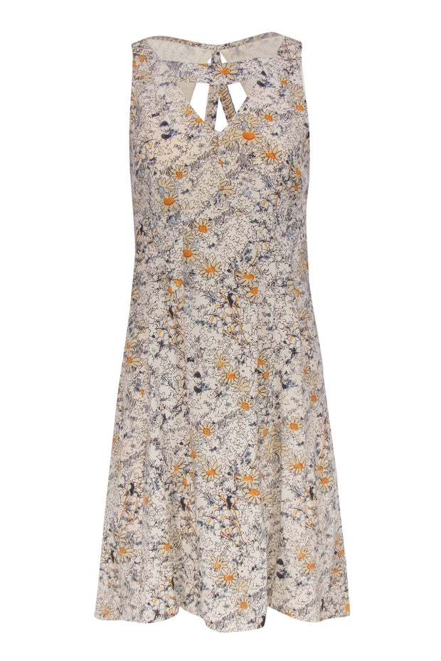 moulinette soeurs silk floral dress Moulinette Soeurs Floral Fall Harvest Silk Smocked Dress Size 2 Scoop Neck Boho