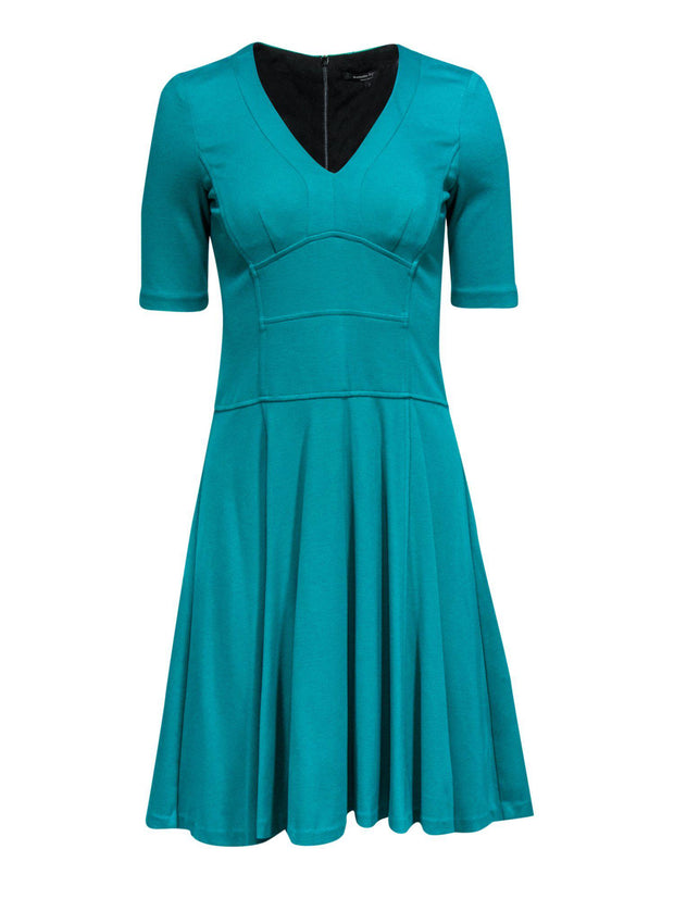 Nanette Lepore - Aqua Green A-Line Dress w/ Piping Sz 2 Nanette Lepore - Aqua Green A-Line Dress w/ Piping Sz 2