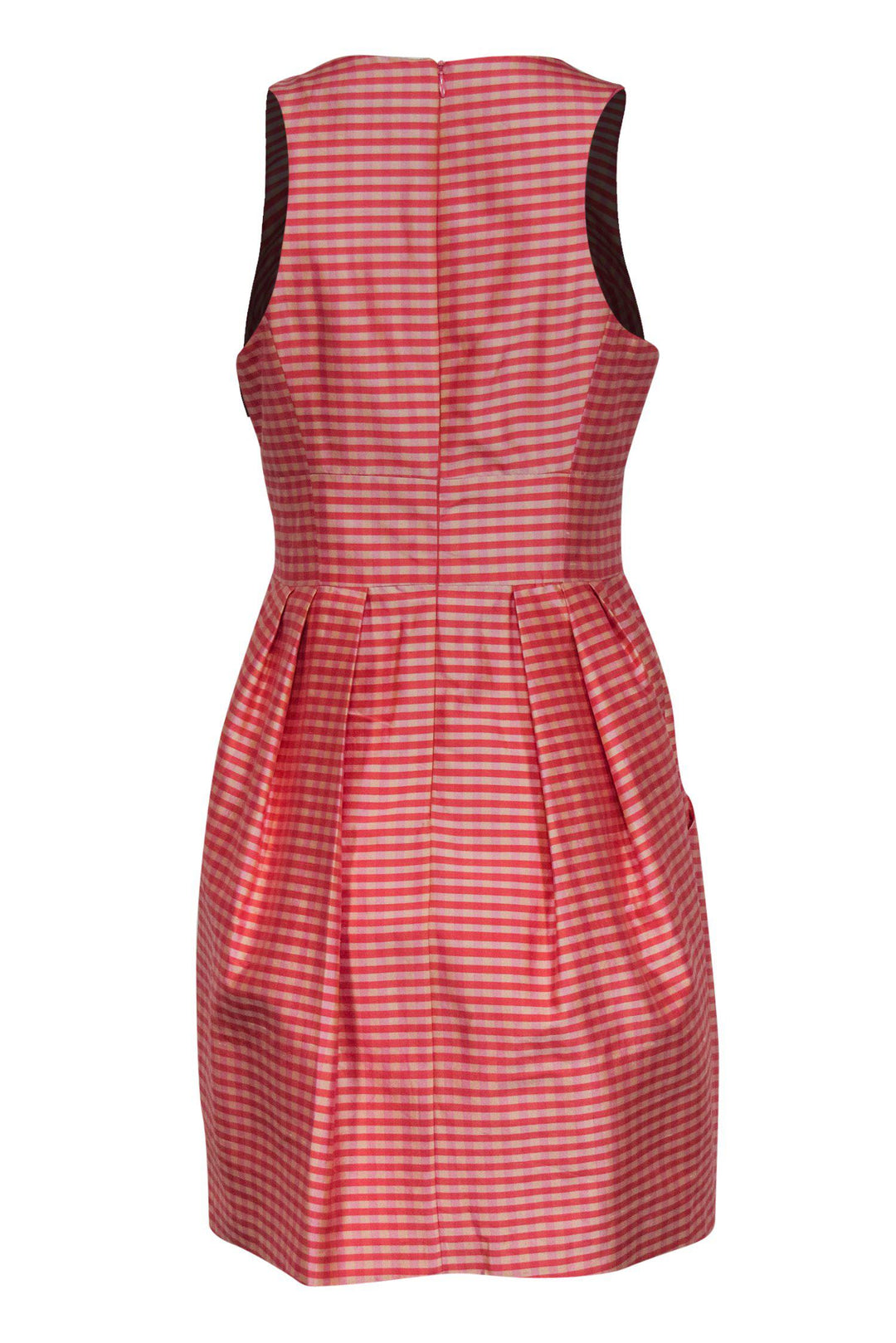 Nanette Lepore - Pink Gingham Fit & Flare Dress w/ Scoop Neck Sz 4 Nanette Lepore - Pink Gingham Fit & Flare Dress w/ Scoop Neck Sz 4