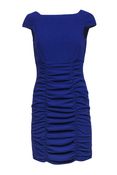 Current Boutique-Nanette Lepore - Purple Cap Sleeve Dress w/ Ruched Sides Sz 4
