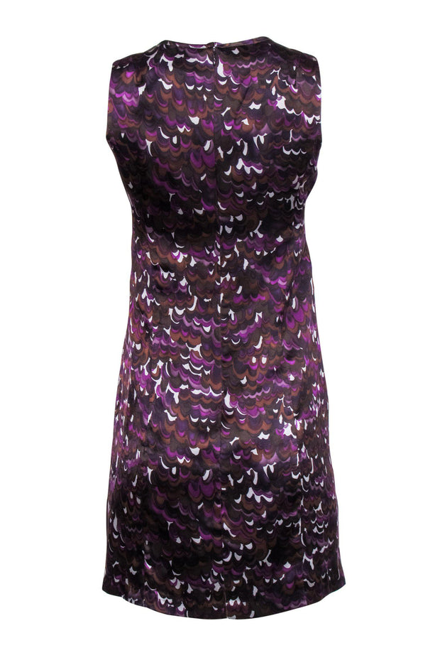 Nanette Lepore - Purple Printed Silk Dress w/ Keyhole Neckline Sz 2 Nanette Lepore - Purple Printed Silk Dress w/ Keyhole Neckline Sz 2