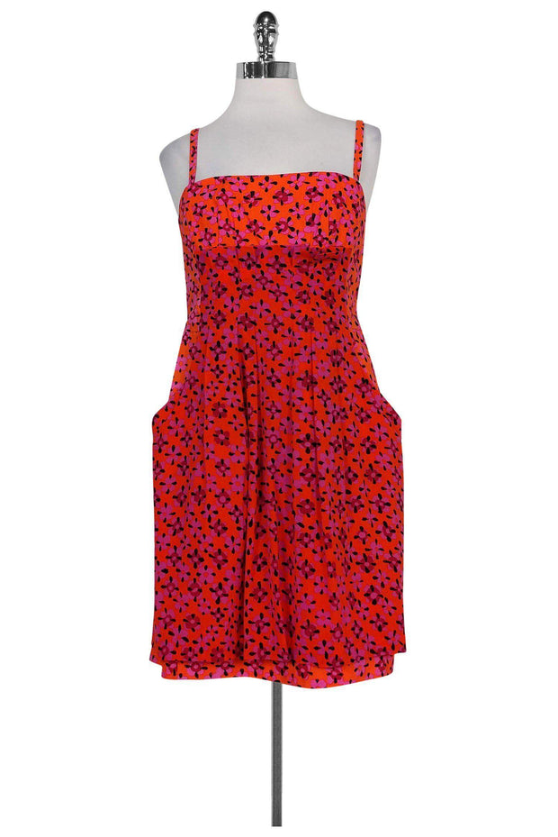 nanette lepore orange dress Nanette Lepore Knit Fit & Flare Dress Orange Size M 100% Cotton