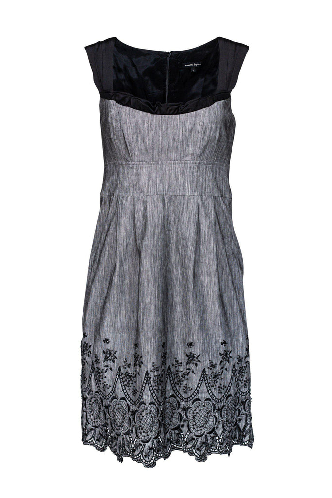 Nanette Lepore - Grey Sweetheart Neckline Dress Sz 6 | Current Boutique