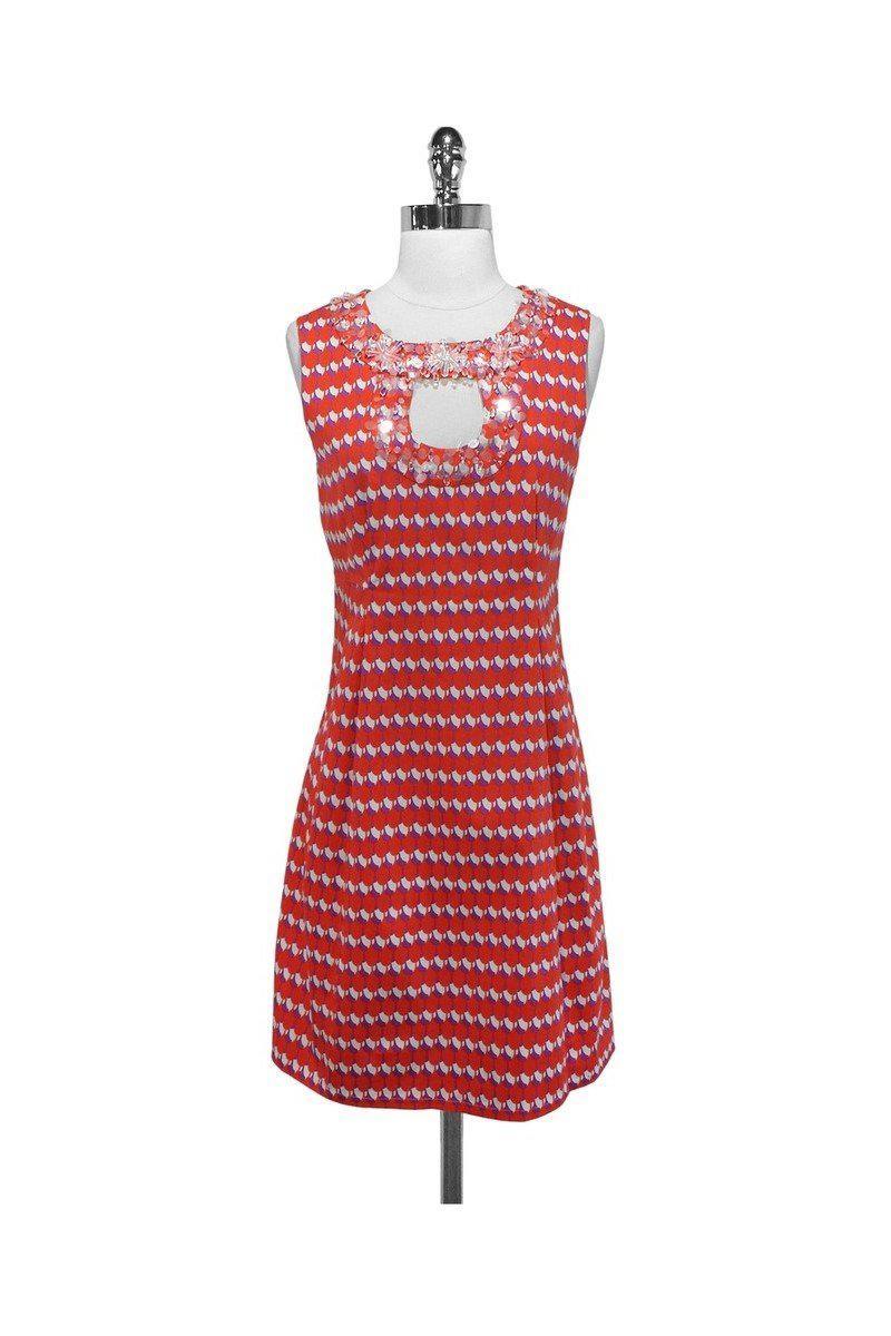 nanette lepore orange dress Nanette Lepore Gingham Tie Neck Long Sleeve Dress in Tan Yellow at Nordstrom Rack, Size 6