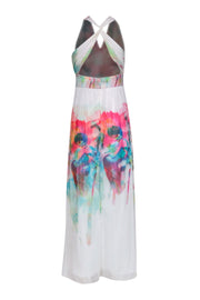 Current Boutique-Nicole Miller - Watercolor Floral Print Sleeveless Maxi Dress Sz 0