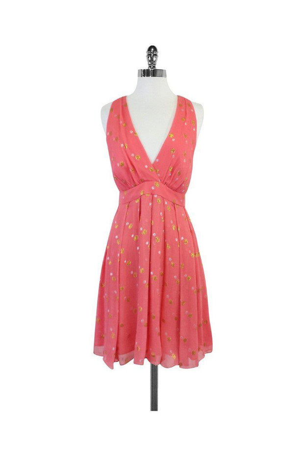 Nicole Miller - Pink Gold & Silver Polka Dot Dress Sz 10 Nicole Miller - Pink Gold & Silver Polka Dot Dress Sz 10