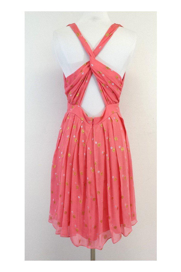 green emerald velvet dress Rose Pink Gold Polka Dots Mesh Dress