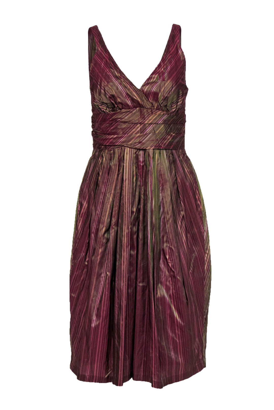 Nicole Miller - Pink & Green Two-Tone Iridescent A-Line Dress Sz 4 Nicole Miller - Pink & Green Two-Tone Iridescent A-Line Dress Sz 4