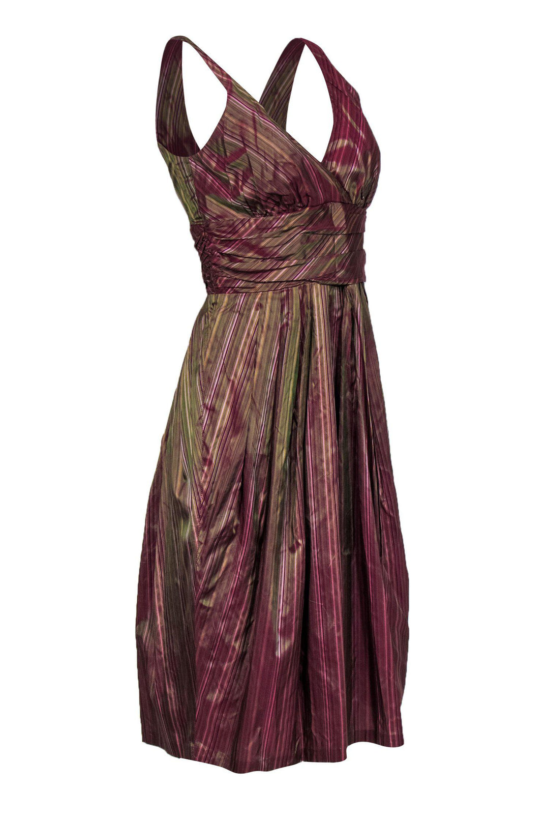 Nicole Miller - Pink & Green Two-Tone Iridescent A-Line Dress Sz 4
