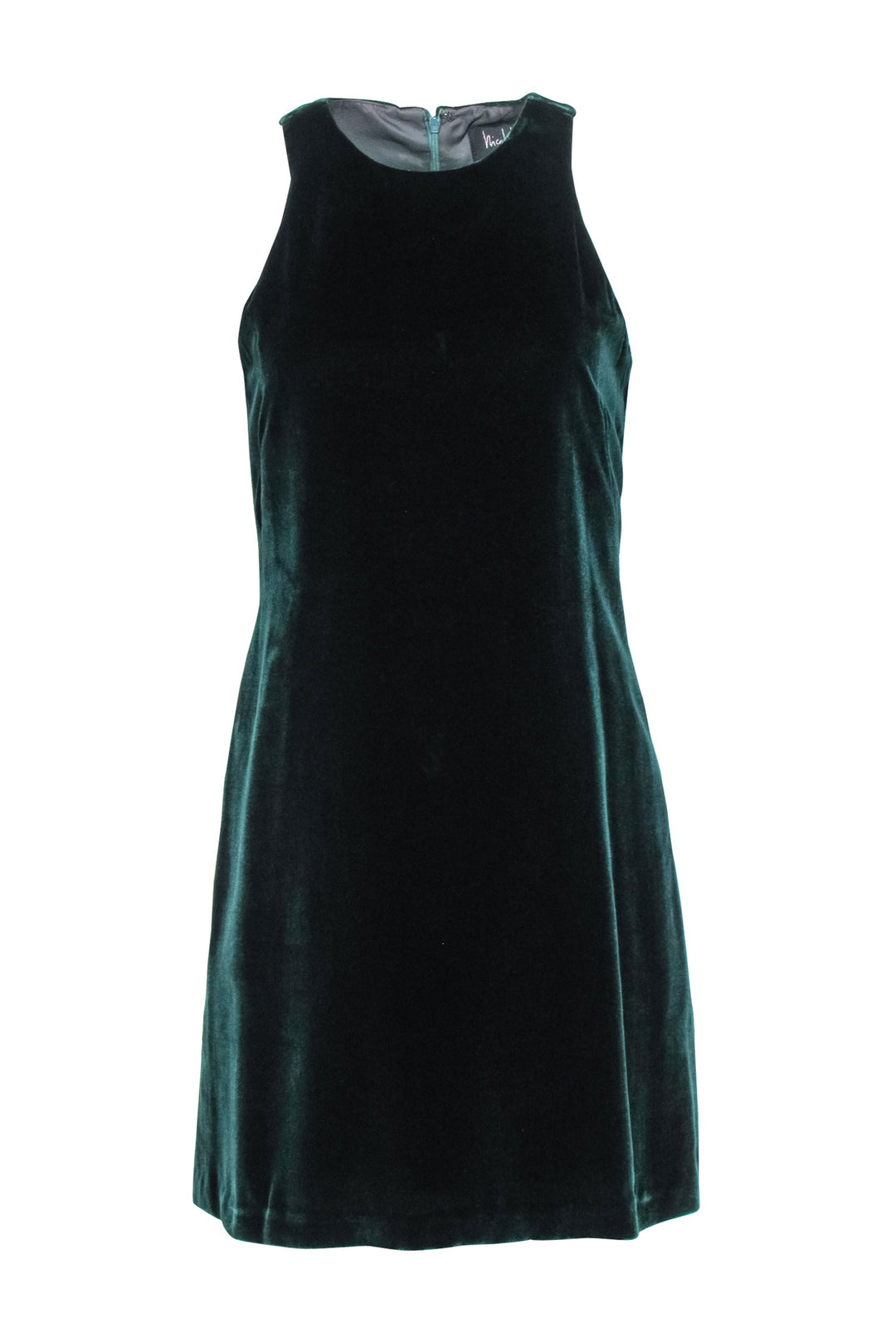 Nicole Miller - Green Velvet Sleeveless Mini Dress Sz 6 Nicole Miller - Green Velvet Sleeveless Mini Dress Sz 6