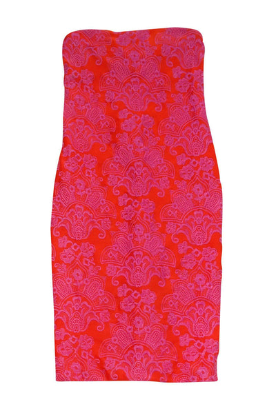 Current Boutique-Nicole Miller - Orange & Purple Embroidery Dress Sz 6