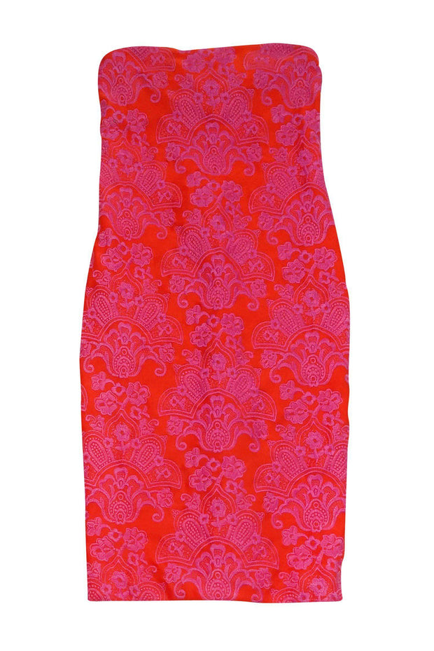 Current Boutique-Nicole Miller - Orange & Purple Embroidery Dress Sz 6