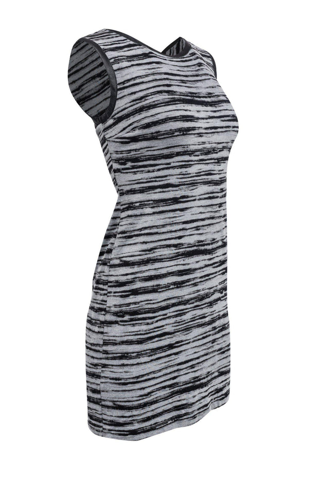 Current Boutique-Nicole Miller Artelier - Gray & Black Striped Dress Sz M