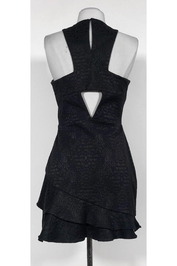 Parker - Black Textured Dress w/ Ruffle Sz L Parker - Black Textured Dress w/ Ruffle Sz L
