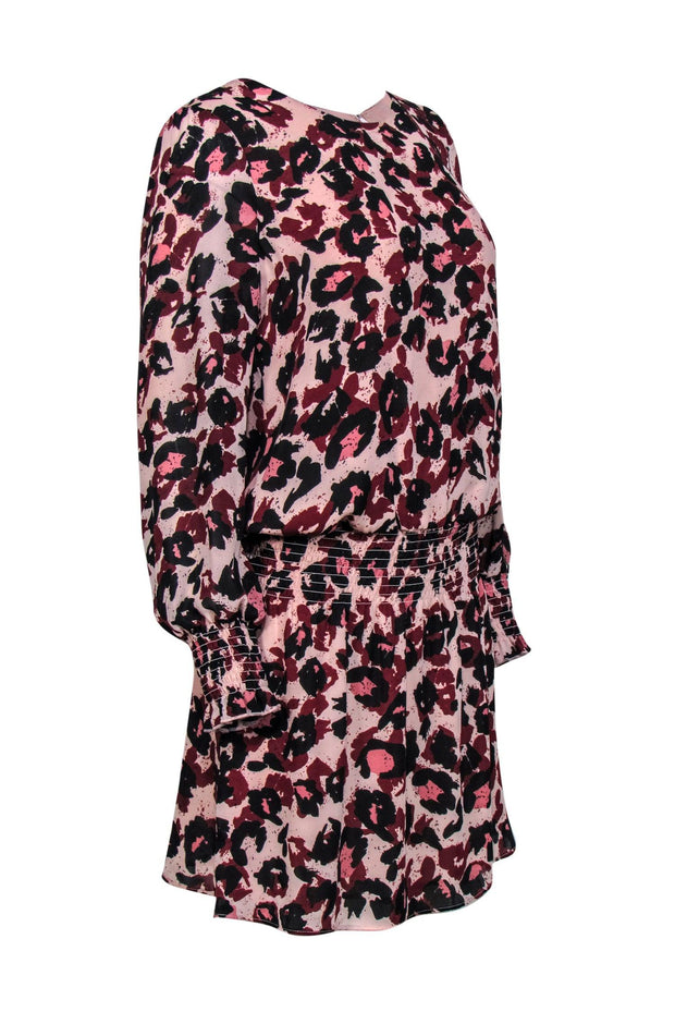 black and pink animal print dress Pink & Black Animal Print Fit & Flare Midi Dress
