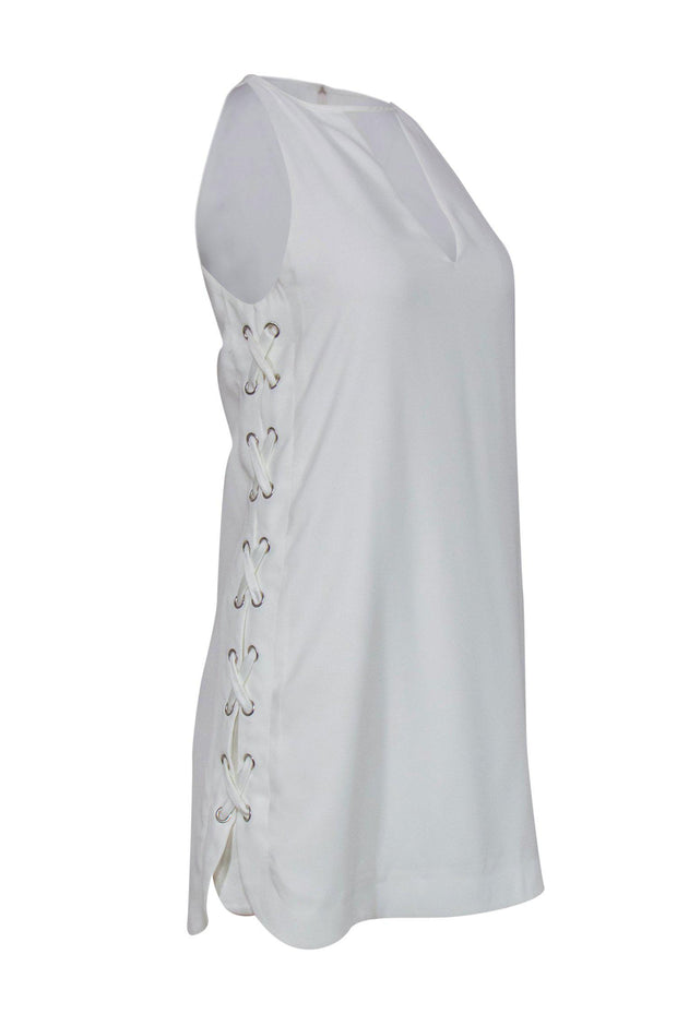 Parker - White Lace-Up Side Shift Dress Sz XS Parker - White Lace-Up Side Shift Dress Sz XS