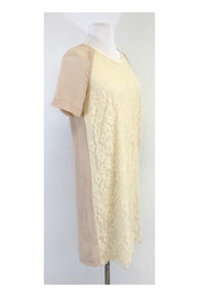 Current Boutique-Paul & Joe - Nude Lace Silk Short Sleeve Dress Sz 6