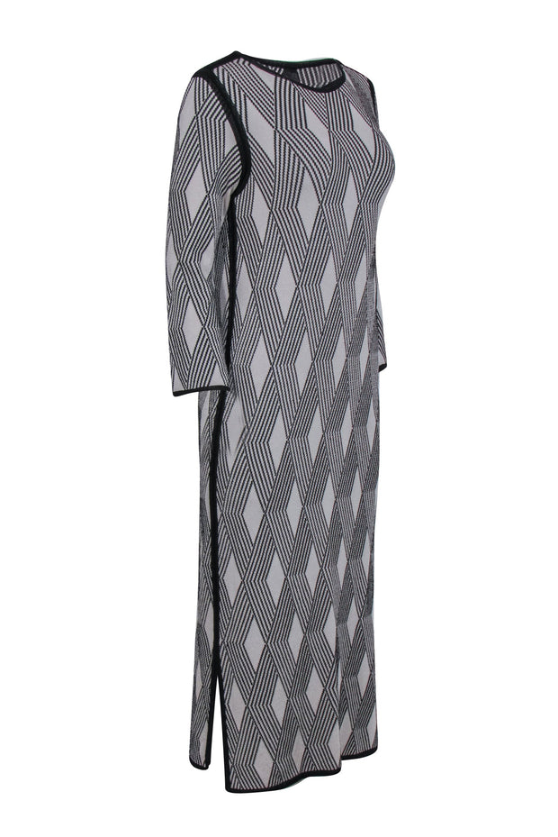 Pepa Pombo - Black & White Geometric Design Knit Maxi Dress Sz M Pepa Pombo - Black & White Geometric Design Knit Maxi Dress Sz M