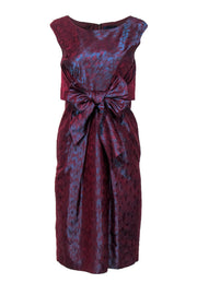 Current Boutique-Peter Som - Red Animal Print Two-Tone Sheath Dress Sz 8