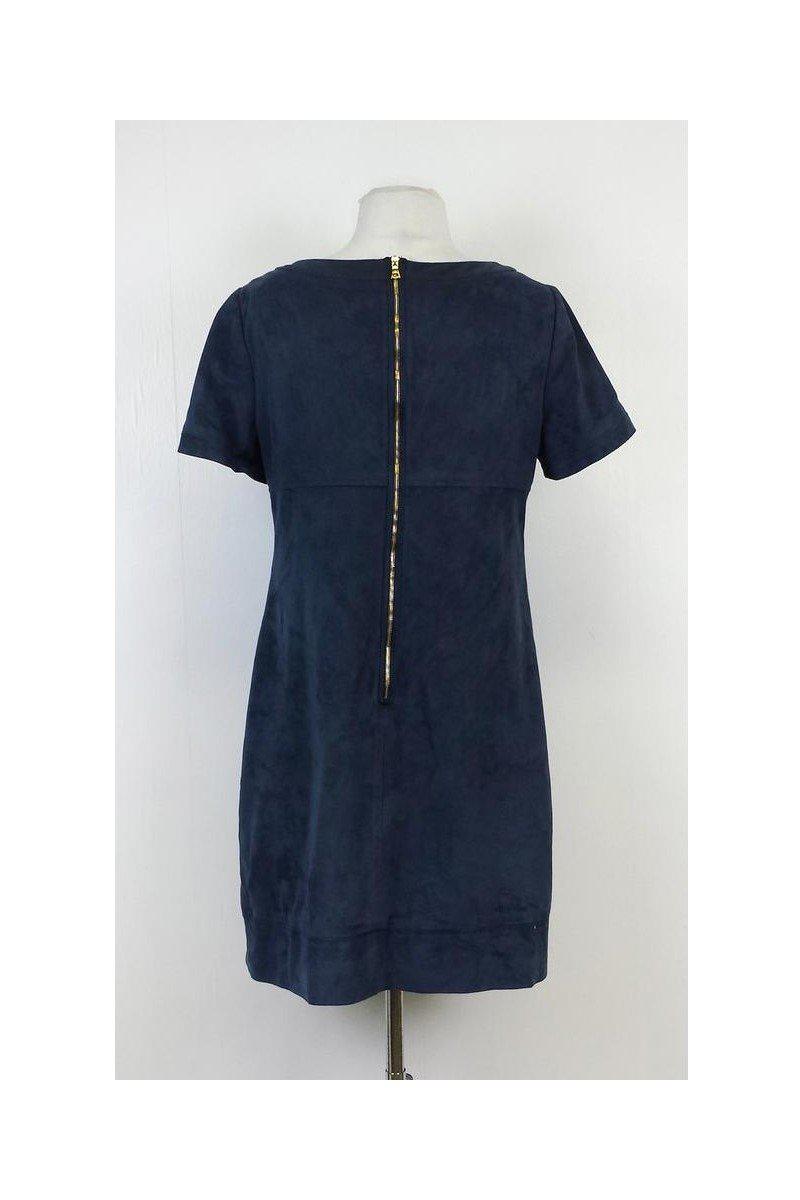 Phoebe Couture - Blue Faux Suede Dress Sz 8 Phoebe Couture - Blue Faux Suede Dress Sz 8