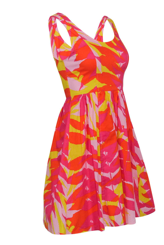 Plenty by Tracy Reese - Bright Patterned A-Line Cotton Dress Sz 2 Plenty by Tracy Reese - Bright Patterned A-Line Cotton Dress Sz 2