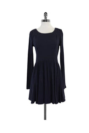 Current Boutique-Proenza Schouler - Navy Long Sleeve Skater Dress Sz 4
