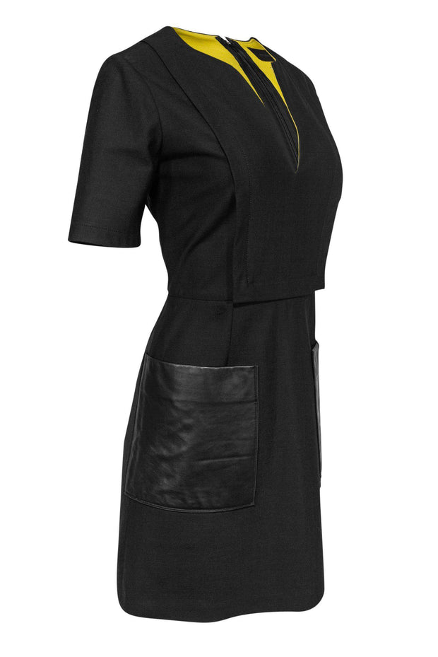 Proenza Schouler - Black Dress w/ Leather Pockets Sz 8 Proenza Schouler - Black Dress w/ Leather Pockets Sz 8