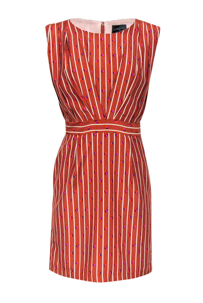strapless open back dress Rachel Comey // Navy & Red Jacquard Cut Out Dress – VSP Consignment